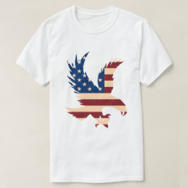 Patriotic American Eagle Flagga Silhouette T Shirt