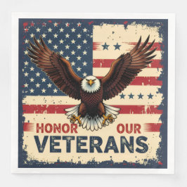 Patriotic American Eagle Honor Our Veterans Pappersservett
