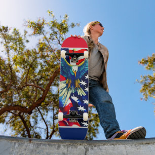 Patriotic American Eagle Mini Skateboard Bräda 18,5 Cm