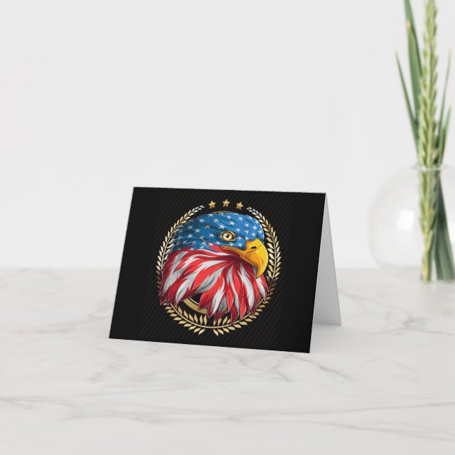 Patriotic American Eagle Note Card Tack Kort (Framsida)