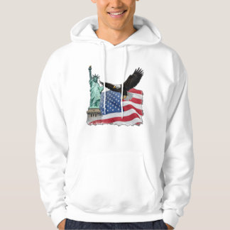 Patriotic American Eagle och Flagga design för Hoodie