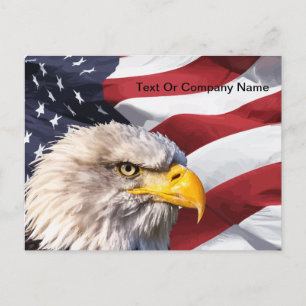Patriotic American Eagle Post Vykort