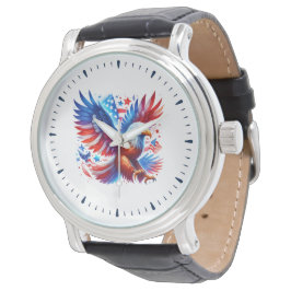 Patriotic American Eagle Rött vitt blått Armbandsur