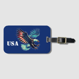 Patriotic American Eagle Rött vitt blått Bagagebricka