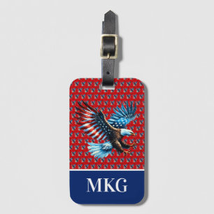 Patriotic American Eagle Rött vitt blått Bagagebricka