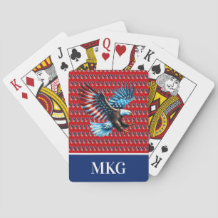 Patriotic American Eagle Rött vitt blått Casinokort