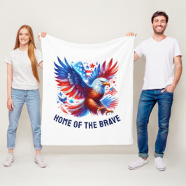 Patriotic American Eagle Rött vitt blått Fleecefilt