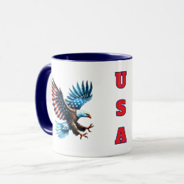 Patriotic American Eagle Rött vitt blått Mugg