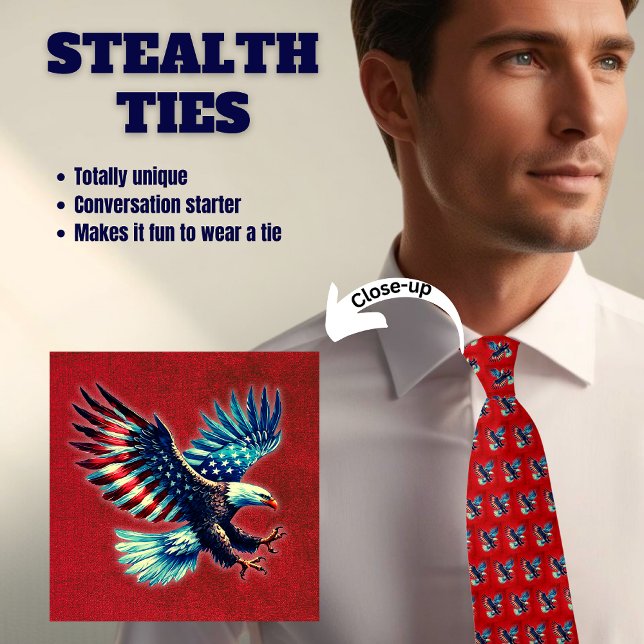 Patriotic American Eagle Rött vitt blått Neck Tie Slips (Skapare uppladdad)