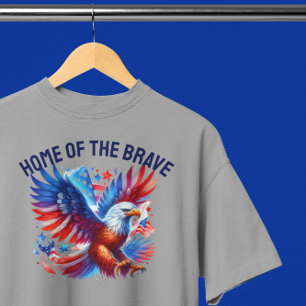 Patriotic American Eagle Rött vitt blått T Shirt