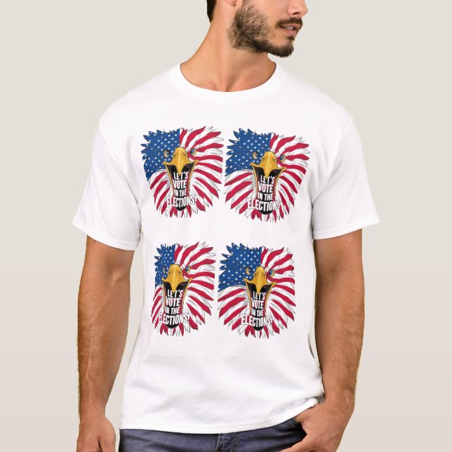 Patriotic American Eagle", valdag T-Shirt (Framsida)