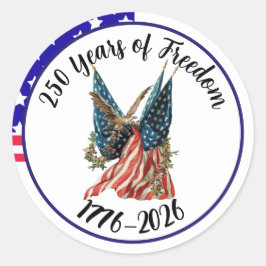 Patriotic American Flag and Eagle USA 250th Runt Klistermärke