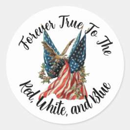Patriotic American Flag and Eagle USA 250th Runt Klistermärke