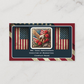 Patriotic American Flag Business Card Visitkort