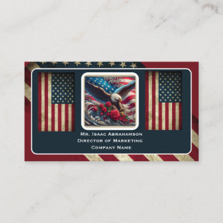 Patriotic American Flag Business Card Visitkort