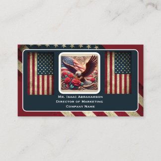 Patriotic American Flag Business Card Visitkort