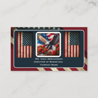 Patriotic American Flag Business Card Visitkort