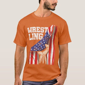 Patriotic American Flag Combat Sport Wrestler vint T Shirt