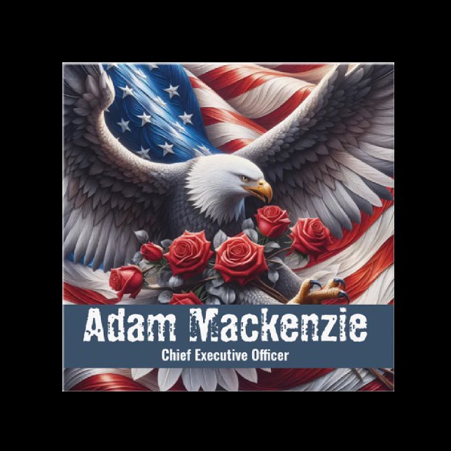 Patriotic American Flag Eagle Business Cards Fyrkantigt Visitkort (Skapare uppladdad)