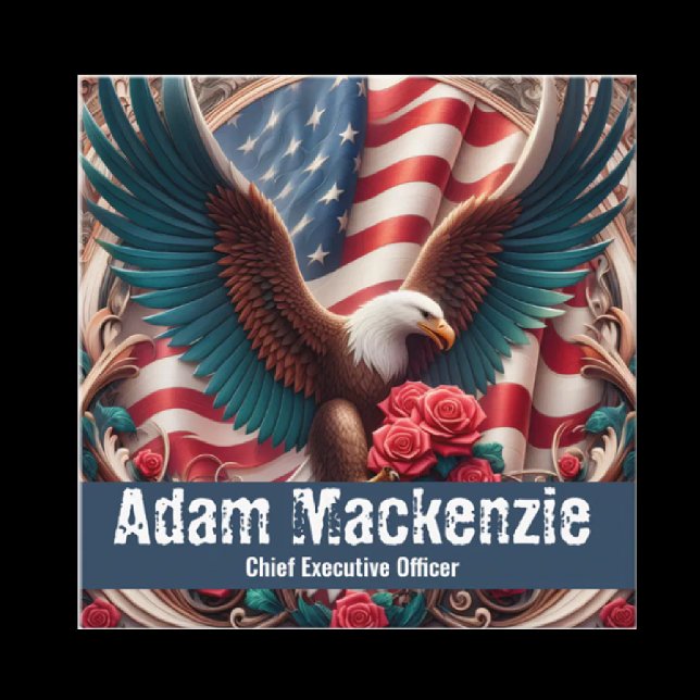 Patriotic American Flag Eagle Business Cards Fyrkantigt Visitkort (Skapare uppladdad)