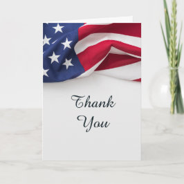 PATRIOTIC American Flag Funeral Folded Thank You Tack Kort