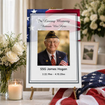 PATRIOTIC American Flag Funeral Photo Display
