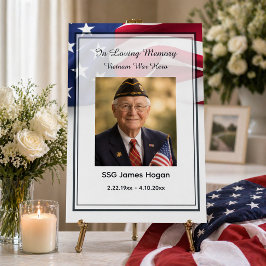 PATRIOTIC American Flag Funeral Photo Display Poster