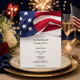 PATRIOTIC American Flag Military Honor Wedding Inbjudningar