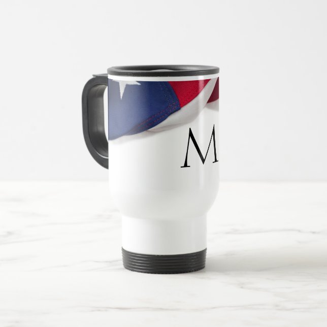 Patriotic American Flag Monogrammed Initial Resemugg (Framsida vänster)