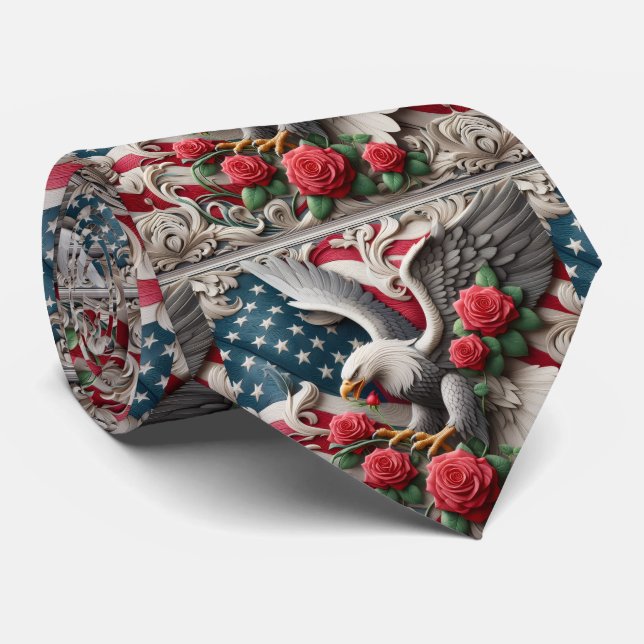 Patriotic American Flag Neck Tie Slips (Rullad)