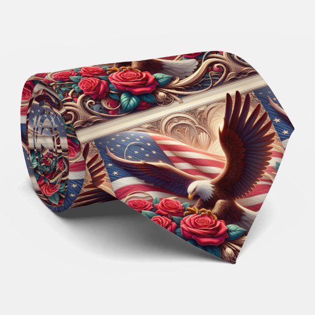 Patriotic American Flag Neck Tie Slips (Rullad)