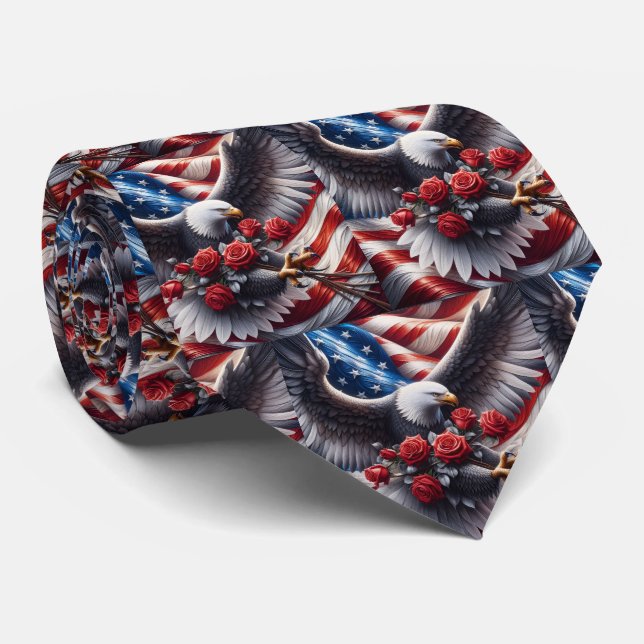 Patriotic American Flag Neck Tie Slips (Rullad)
