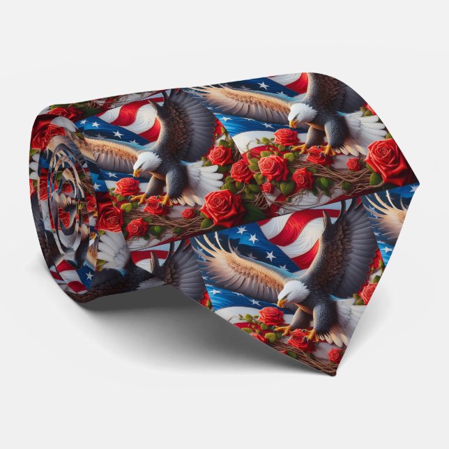 Patriotic American Flag Neck Tie Slips (Rullad)