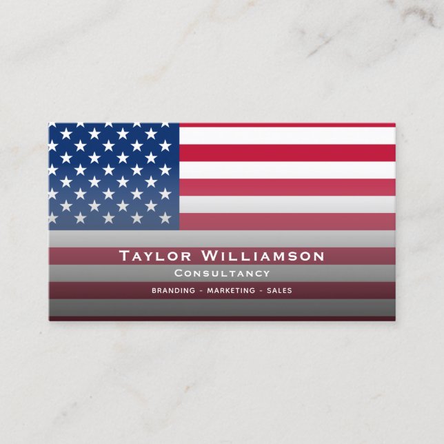Patriotic American Flag USA America Veteran Simple Visitkort (Framsida)