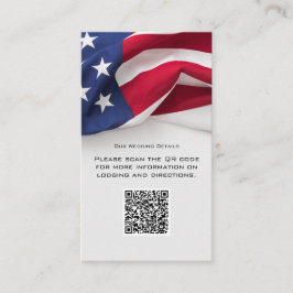 Patriotic American Flag Wedding QR code Details Tilläggskort
