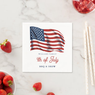 Patriotic American Flagga 4:e juli Familjeåterföre Pappersservett