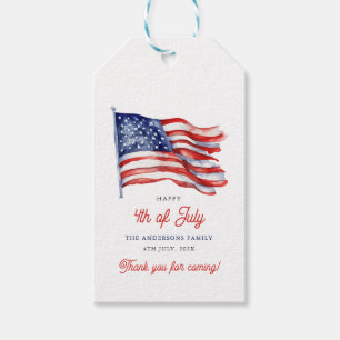 Patriotic American Flagga 4:e juli-Tacken Presentetikett