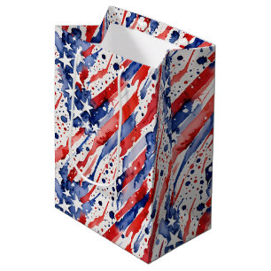 Patriotic American Flagga Abstrakt Paint Stänk