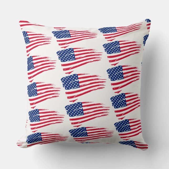 Patriotic American Flagga Accent Pillow Kudde (Framsida)
