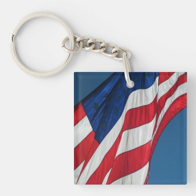 Patriotic American Flagga Acrylic Keychains (Framsidan)