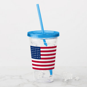 Patriotic American Flagga Acrylic Tumbler Take Away Mugg