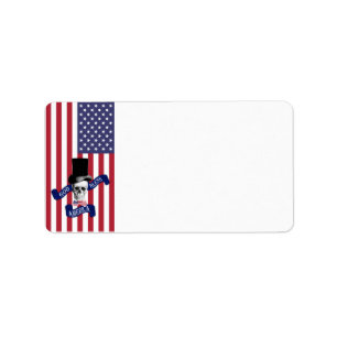 Patriotic American flagga Adressetikett