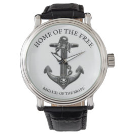 Patriotic American flagga anchor pirat nautisk Armbandsur