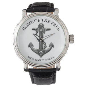 Patriotic American flagga anchor pirat nautisk Armbandsur
