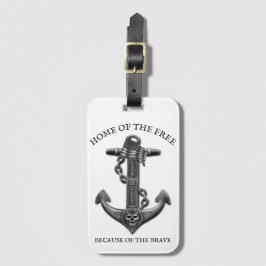 Patriotic American flagga anchor pirat nautisk Bagagebricka