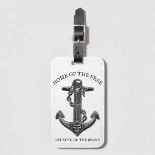 Patriotic American flagga anchor pirat nautisk Bagagebricka