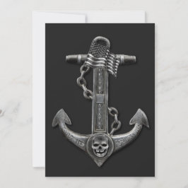Patriotic American flagga anchor pirat nautisk Inbjudningar