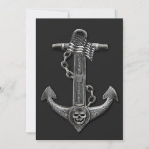 Patriotic American flagga anchor pirat nautisk Inbjudningar