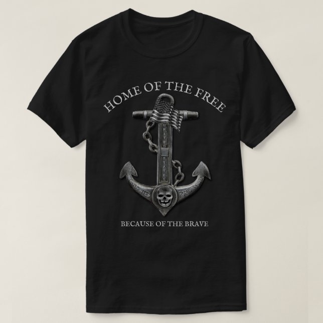 Patriotic American flagga anchor pirat nautisk T Shirt (Design framsida)