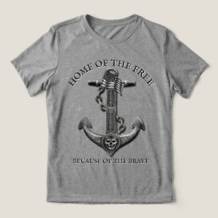 Patriotic American flagga anchor pirat nautisk T Shirt